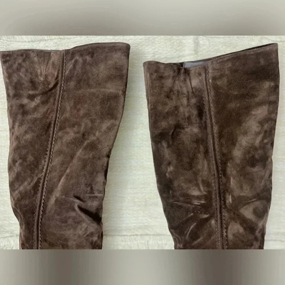 Veronica Beard Glendale Suede Clog Knee Boots Size 10 Expresso Designer Boho New - Picture 11 of 16